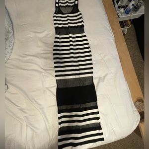 Black/ white long dress with lace